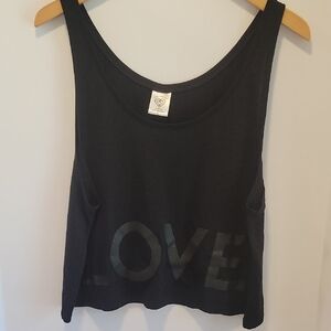 Lady Gaga Elton John Love Bravery Black Crop Tank Top